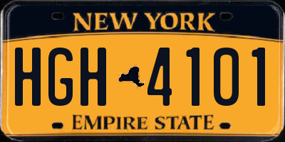 NY license plate HGH4101