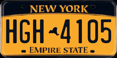 NY license plate HGH4105