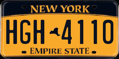 NY license plate HGH4110