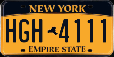 NY license plate HGH4111