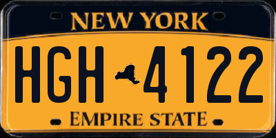 NY license plate HGH4122