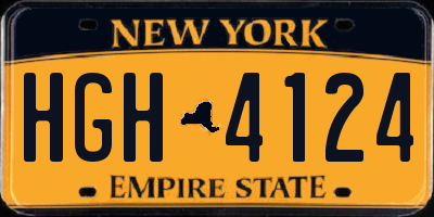 NY license plate HGH4124