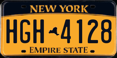 NY license plate HGH4128