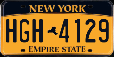 NY license plate HGH4129