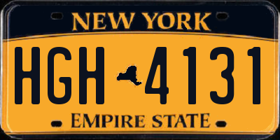 NY license plate HGH4131