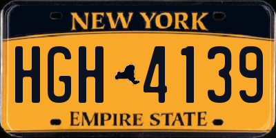 NY license plate HGH4139