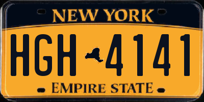 NY license plate HGH4141
