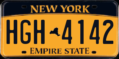 NY license plate HGH4142