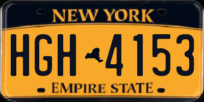 NY license plate HGH4153