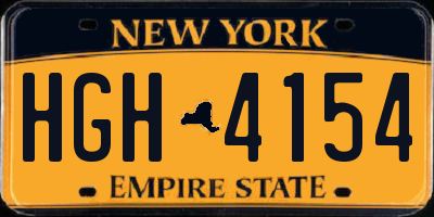 NY license plate HGH4154