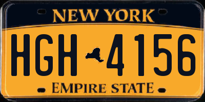 NY license plate HGH4156
