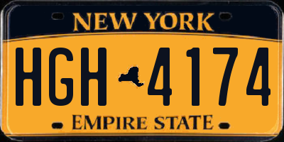 NY license plate HGH4174
