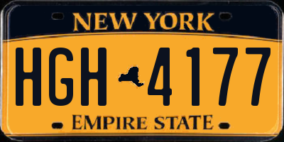 NY license plate HGH4177