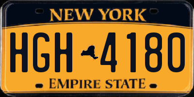 NY license plate HGH4180