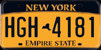 NY license plate HGH4181