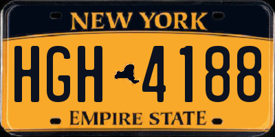 NY license plate HGH4188