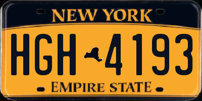 NY license plate HGH4193