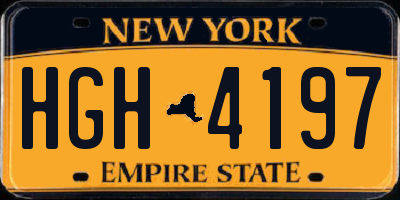 NY license plate HGH4197