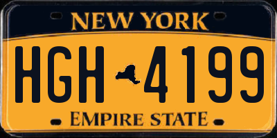 NY license plate HGH4199