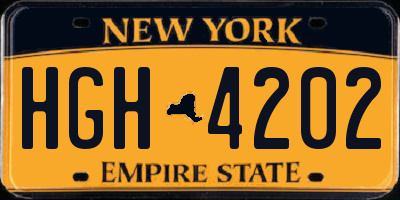 NY license plate HGH4202