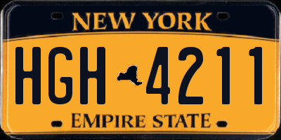 NY license plate HGH4211