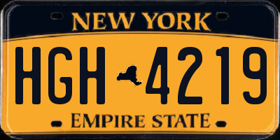 NY license plate HGH4219