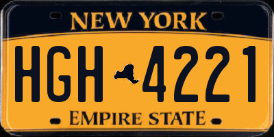NY license plate HGH4221