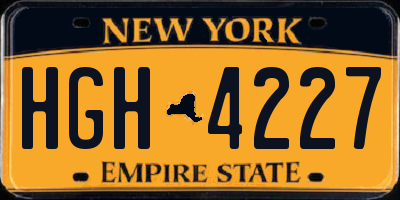 NY license plate HGH4227