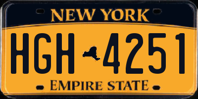 NY license plate HGH4251