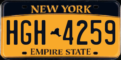 NY license plate HGH4259