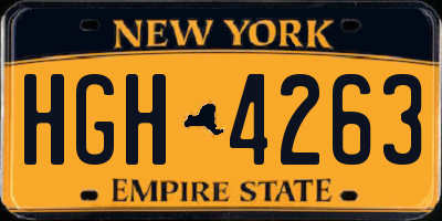 NY license plate HGH4263