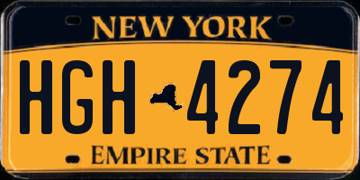 NY license plate HGH4274