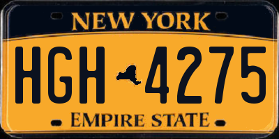 NY license plate HGH4275