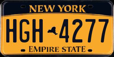 NY license plate HGH4277