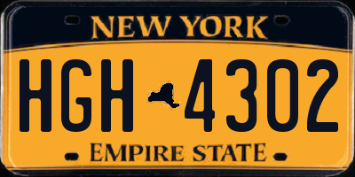 NY license plate HGH4302