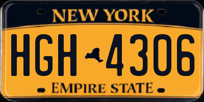 NY license plate HGH4306
