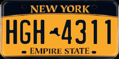 NY license plate HGH4311