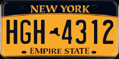 NY license plate HGH4312