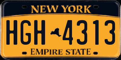 NY license plate HGH4313
