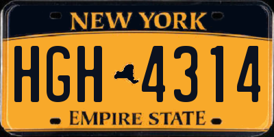 NY license plate HGH4314