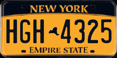 NY license plate HGH4325