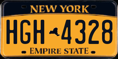 NY license plate HGH4328