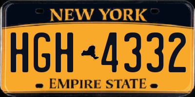 NY license plate HGH4332