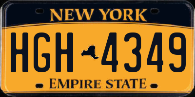 NY license plate HGH4349