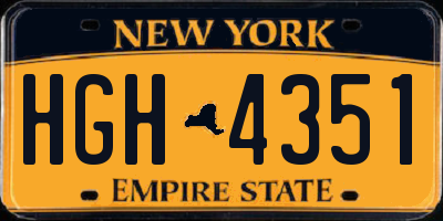 NY license plate HGH4351
