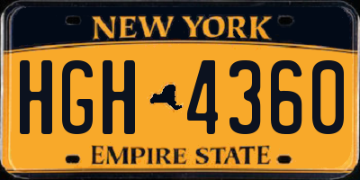 NY license plate HGH4360