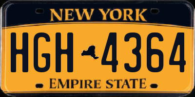 NY license plate HGH4364
