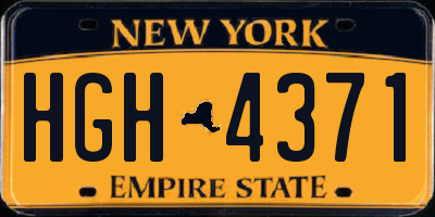 NY license plate HGH4371