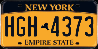 NY license plate HGH4373