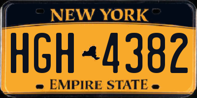 NY license plate HGH4382